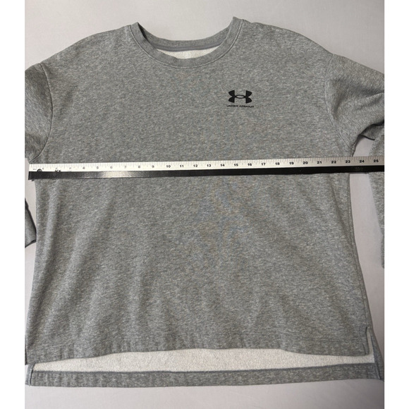 Under Armour Women's M Oversized Gray Sweatshirt Basic Essential Lounge Workout - Picture 4 of 6